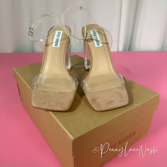 Steve Madden Camille Likewise Clear Heel Sandal Size 7.5M New - Picture 8 of 15